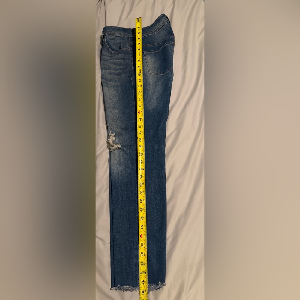 Distressed Blue Denim Jeans, size 6